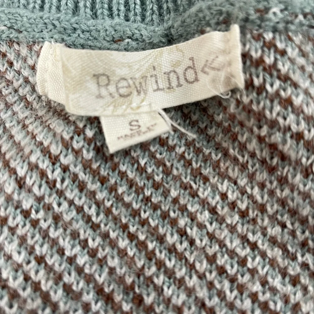 Rewind Argyle V-Neck Sweater Vest - Blue and Brown - Picture 2 of 8